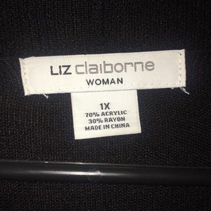 Liz Claiborne black long cardigan sweater